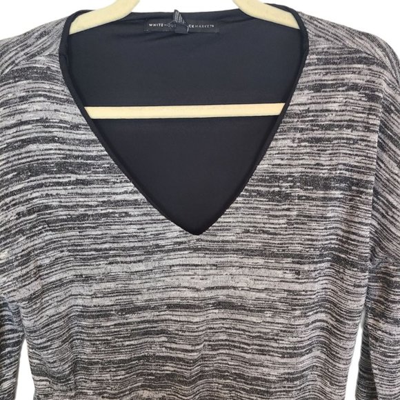 White House Black Market Womens S Gray Space Dye Long Sleeves Knit Tunic Shirt - Picture 2 of 8